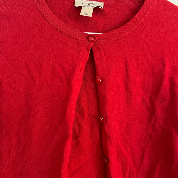 Red Button-Up Cardigan - Picture 2 of 6